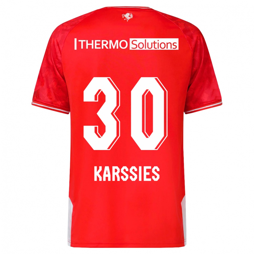 Herren Sam Karssies #30 Rot Heimtrikot Trikot 2023/24 T-Shirt Belgien