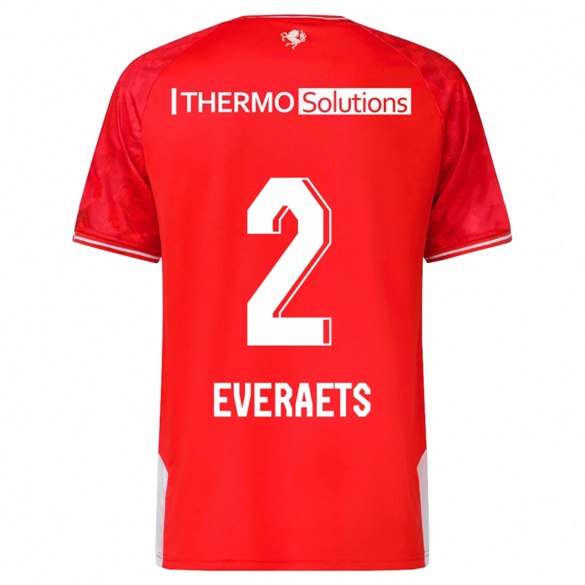 Herren Kim Everaets #2 Rot Heimtrikot Trikot 2023/24 T-Shirt Belgien