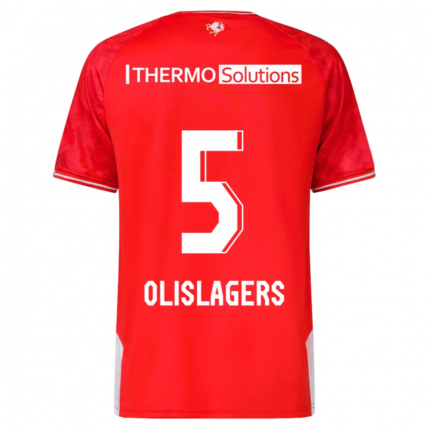 Herren Marisa Olislagers #5 Rot Heimtrikot Trikot 2023/24 T-Shirt Belgien