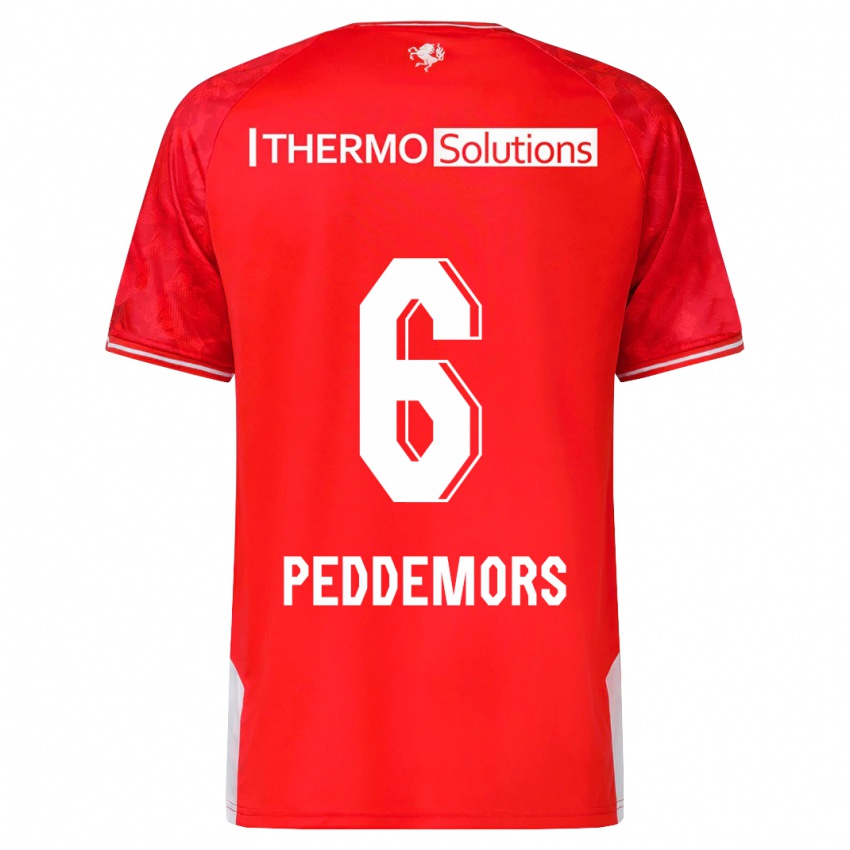 Herren Ella Peddemors #6 Rot Heimtrikot Trikot 2023/24 T-Shirt Belgien