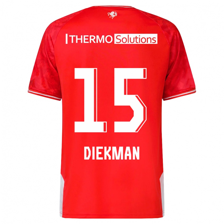 Herren Jill Diekman #15 Rot Heimtrikot Trikot 2023/24 T-Shirt Belgien