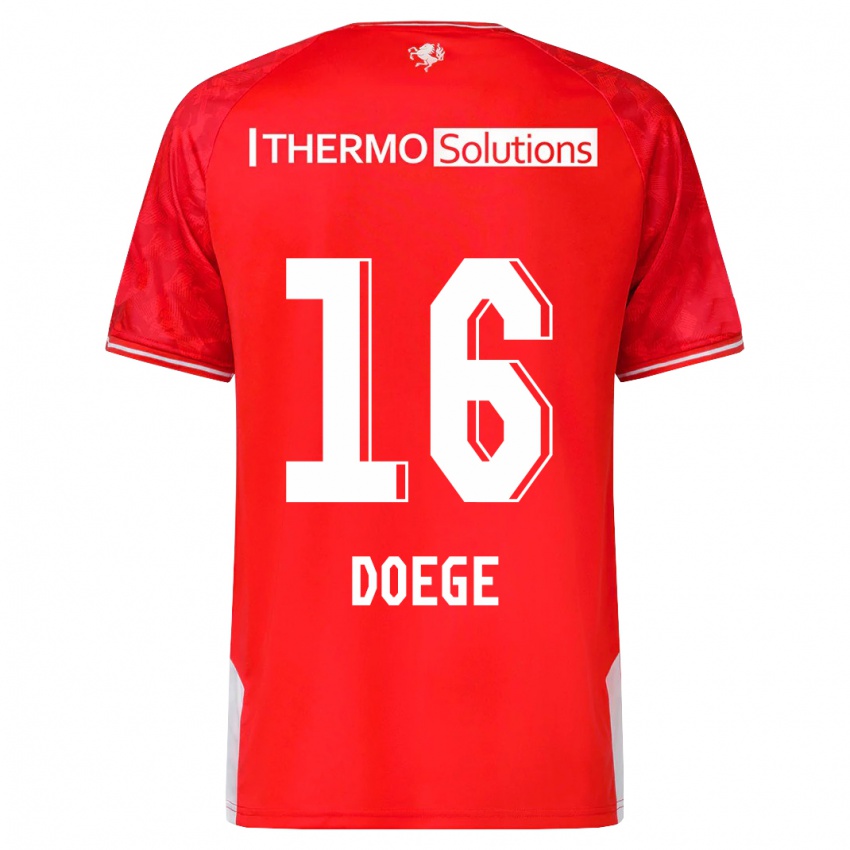 Herren Leonie Doege #16 Rot Heimtrikot Trikot 2023/24 T-Shirt Belgien