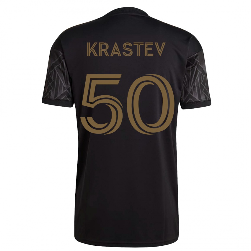 Herren Filip Krastev #50 Schwarz Heimtrikot Trikot 2023/24 T-Shirt Belgien