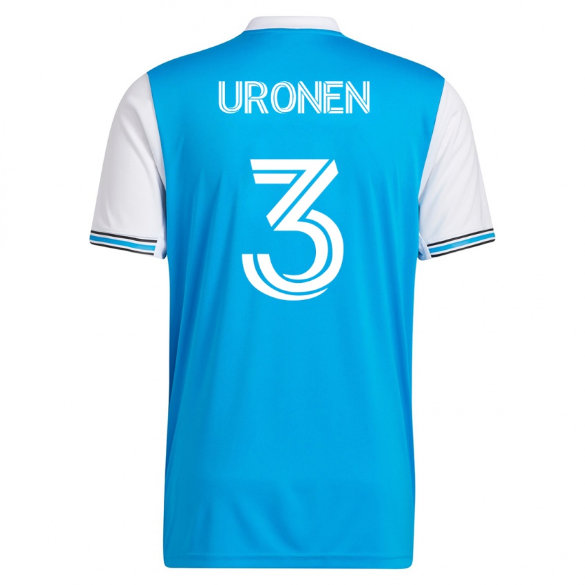 Heren Jere Uronen #3 Blauw Thuisshirt Thuistenue 2023/24 T-Shirt België