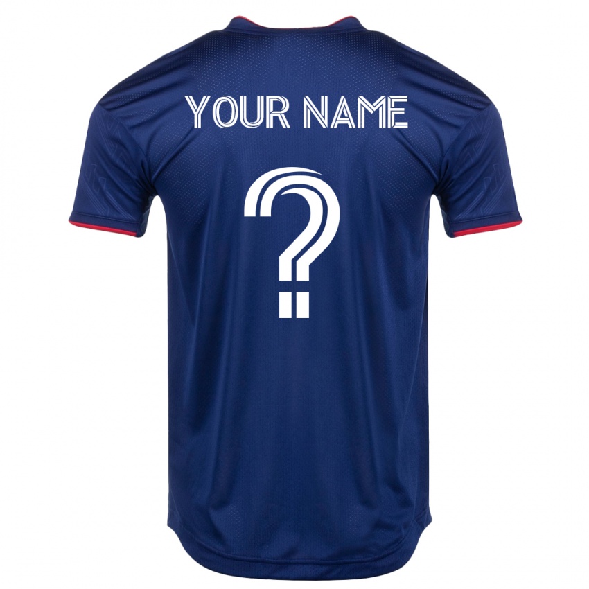 Heren Uw Naam #0 Marine Thuisshirt Thuistenue 2023/24 T-Shirt België