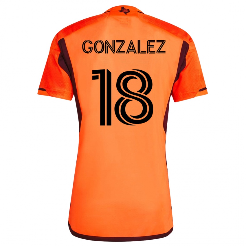 Homme Maillot Diego Gonzalez #18 Orange Tenues Domicile 2023/24 T-Shirt Belgique