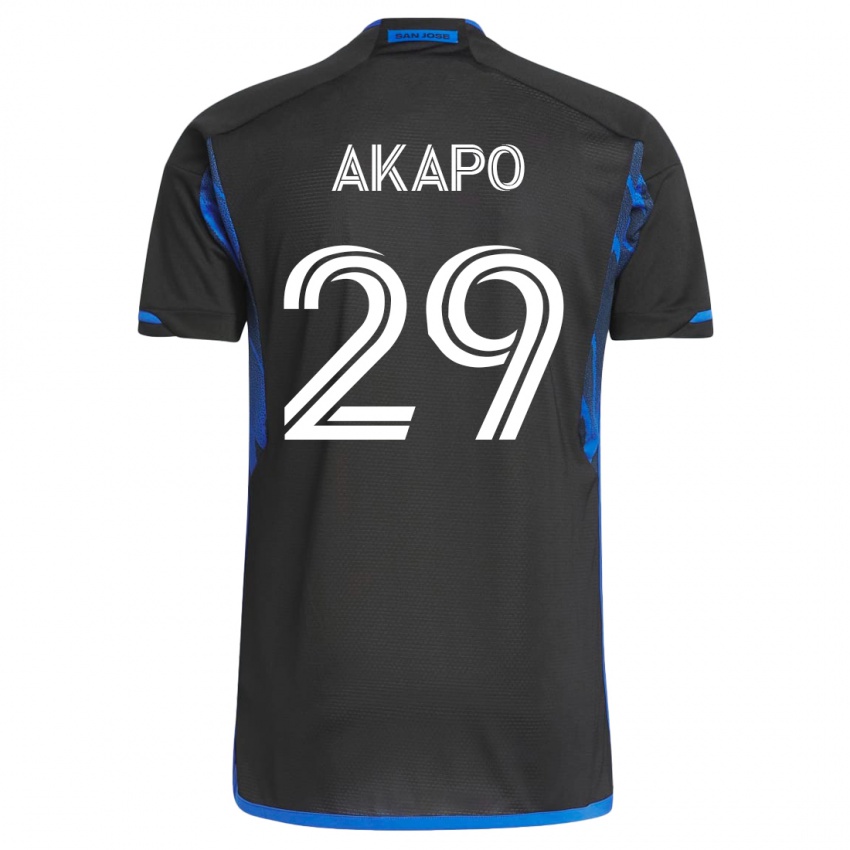 Heren Carlos Akapo #29 Blauw Zwart Thuisshirt Thuistenue 2023/24 T-Shirt België
