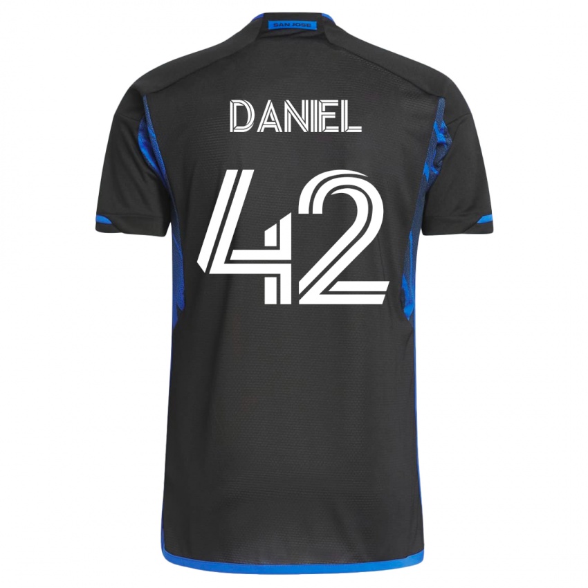 Herren Daniel #42 Blau Schwarz Heimtrikot Trikot 2023/24 T-Shirt Belgien