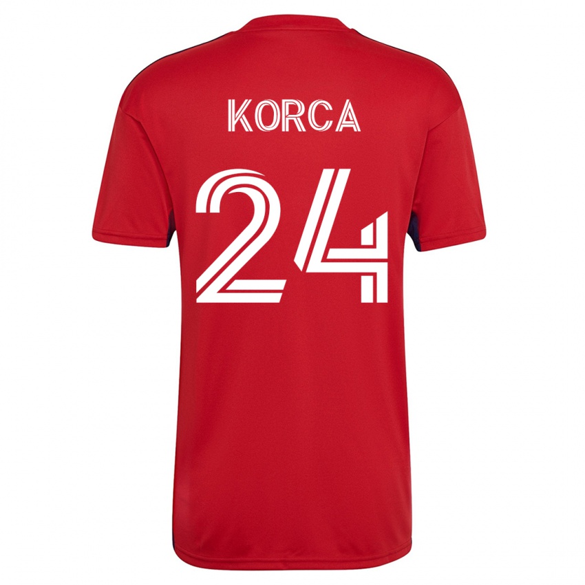 Herren Amet Korca #24 Rot Heimtrikot Trikot 2023/24 T-Shirt Belgien