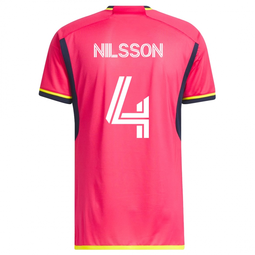 Herren Joakim Nilsson #4 Rosa Heimtrikot Trikot 2023/24 T-Shirt Belgien