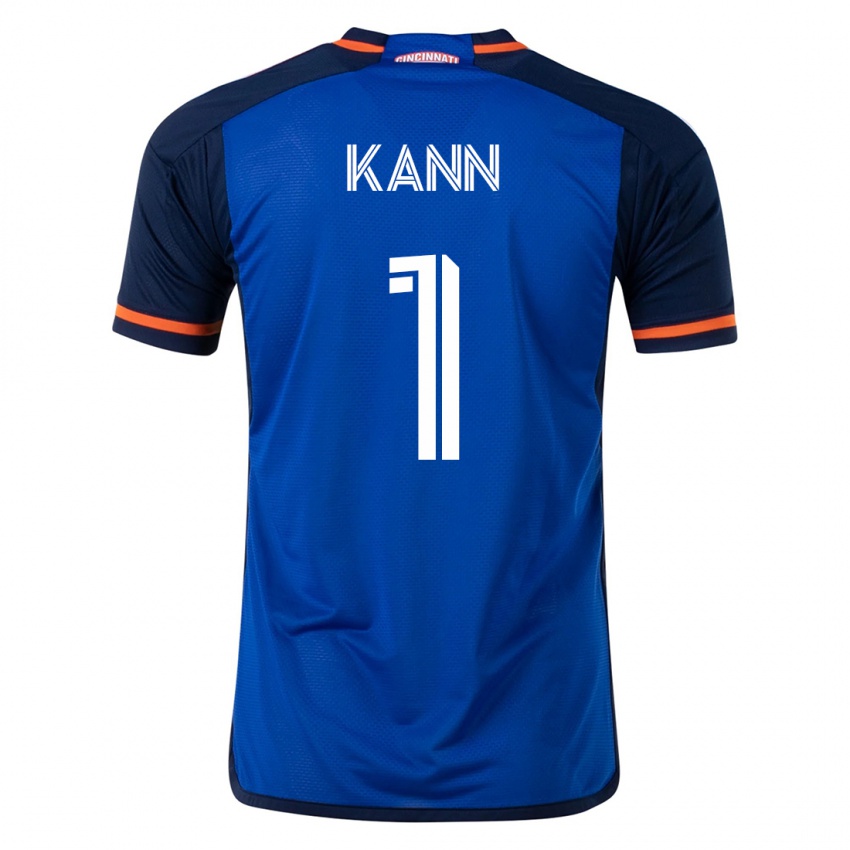Herren Alec Kann #1 Blau Heimtrikot Trikot 2023/24 T-Shirt Belgien