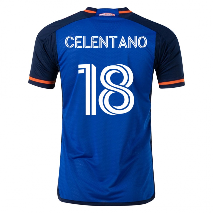Herren Roman Celentano #18 Blau Heimtrikot Trikot 2023/24 T-Shirt Belgien
