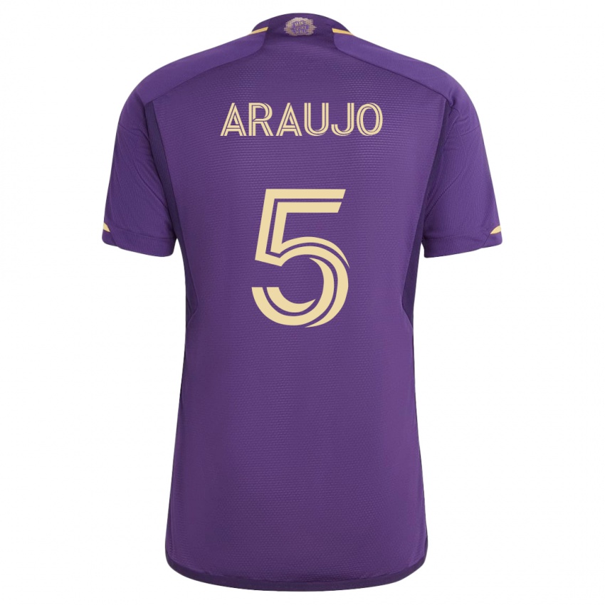 Herren César Araújo #5 Violett Heimtrikot Trikot 2023/24 T-Shirt Belgien