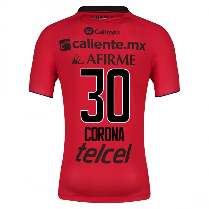 Heren Jesús Corona #30 Rood Thuisshirt Thuistenue 2023/24 T-Shirt België