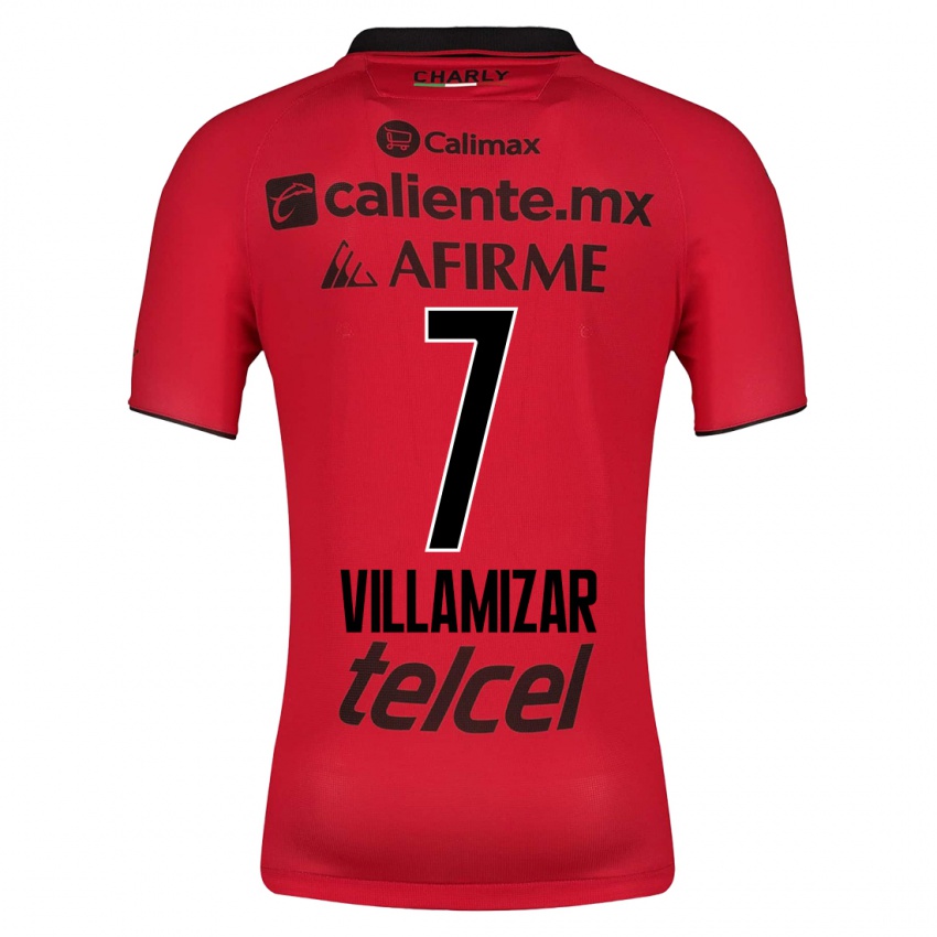 Homme Maillot Paola Villamizar #7 Rouge Tenues Domicile 2023/24 T-Shirt Belgique