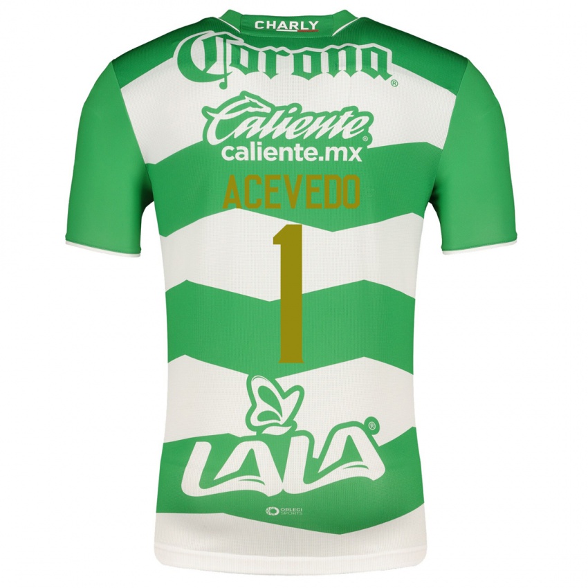 Homme Maillot Carlos Acevedo #1 Vert Tenues Domicile 2023/24 T-Shirt Belgique
