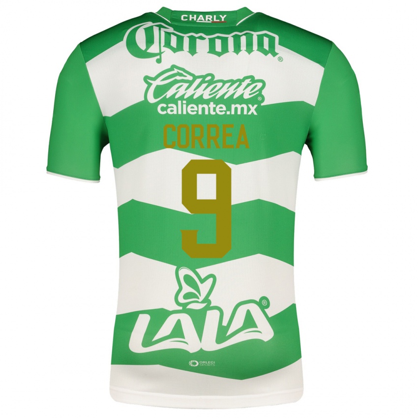 Homme Maillot Javier Correa #9 Vert Tenues Domicile 2023/24 T-Shirt Belgique