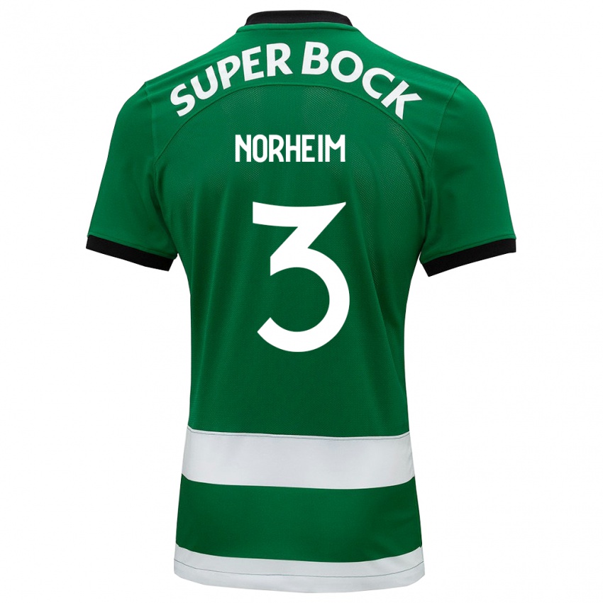 Herren Andrea Norheim #3 Grün Heimtrikot Trikot 2023/24 T-Shirt Belgien