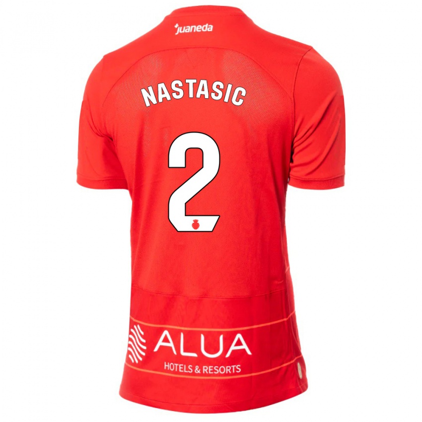 Herren Matija Nastasic #2 Rot Heimtrikot Trikot 2023/24 T-Shirt Belgien