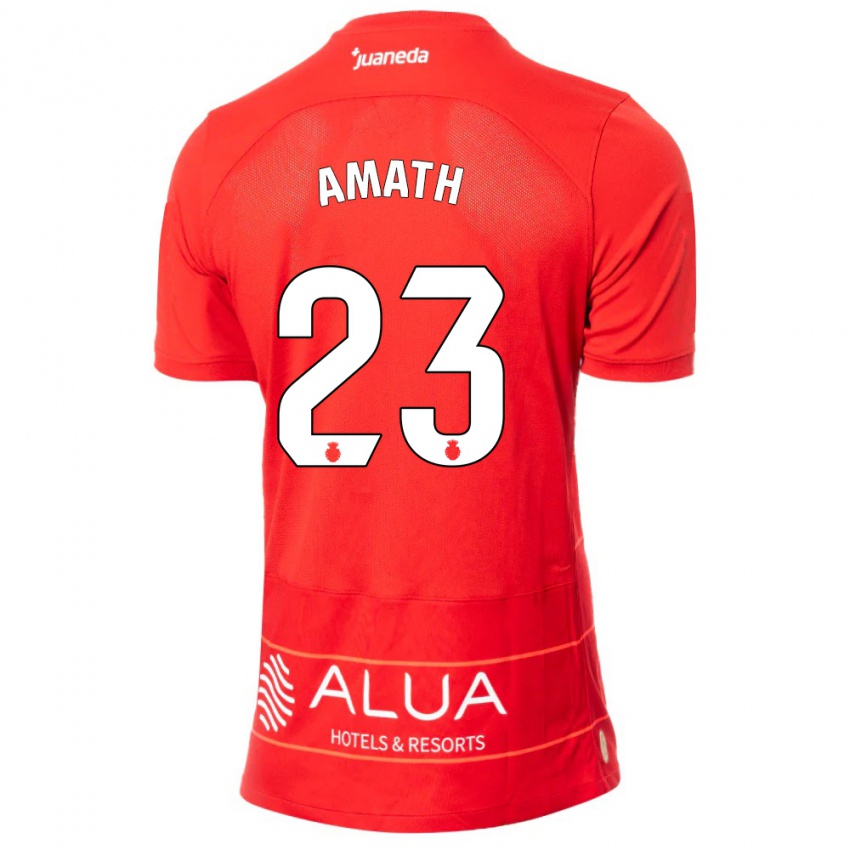 Herren Amath Ndiaye #23 Rot Heimtrikot Trikot 2023/24 T-Shirt Belgien