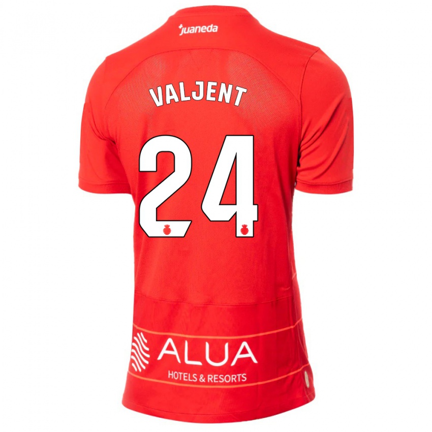 Herren Martin Valjent #24 Rot Heimtrikot Trikot 2023/24 T-Shirt Belgien