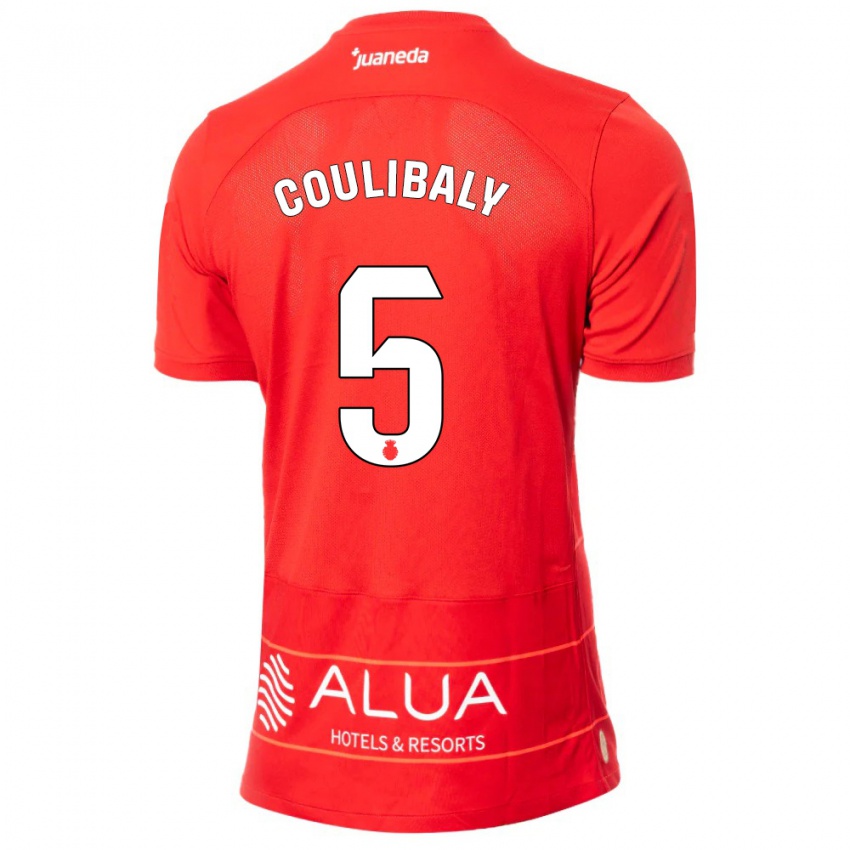 Herren Habib Anas Coulibaly #5 Rot Heimtrikot Trikot 2023/24 T-Shirt Belgien