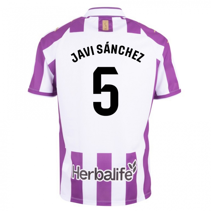 Herren Javi Sánchez #5 Lila Heimtrikot Trikot 2023/24 T-Shirt Belgien