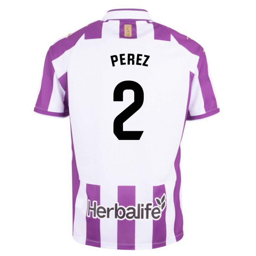 Herren Iker Pérez #2 Lila Heimtrikot Trikot 2023/24 T-Shirt Belgien