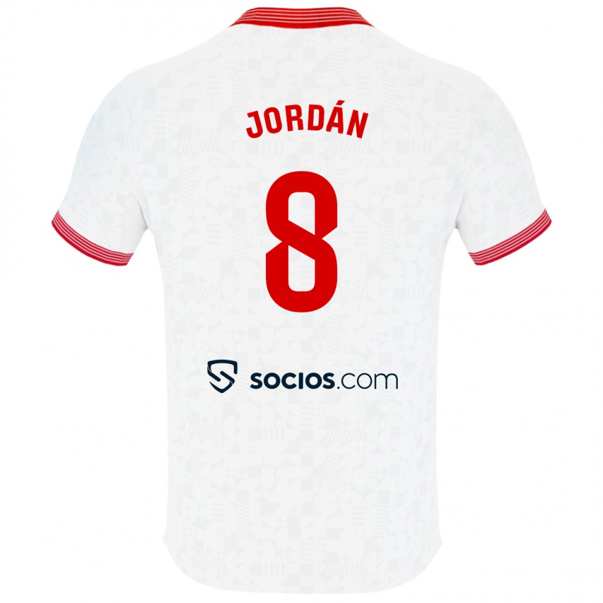 Herren Joan Jordán #8 Weiß Heimtrikot Trikot 2023/24 T-Shirt Belgien