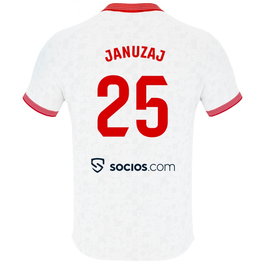 Homme Maillot Adnan Januzaj #25 Blanc Tenues Domicile 2023/24 T-Shirt Belgique