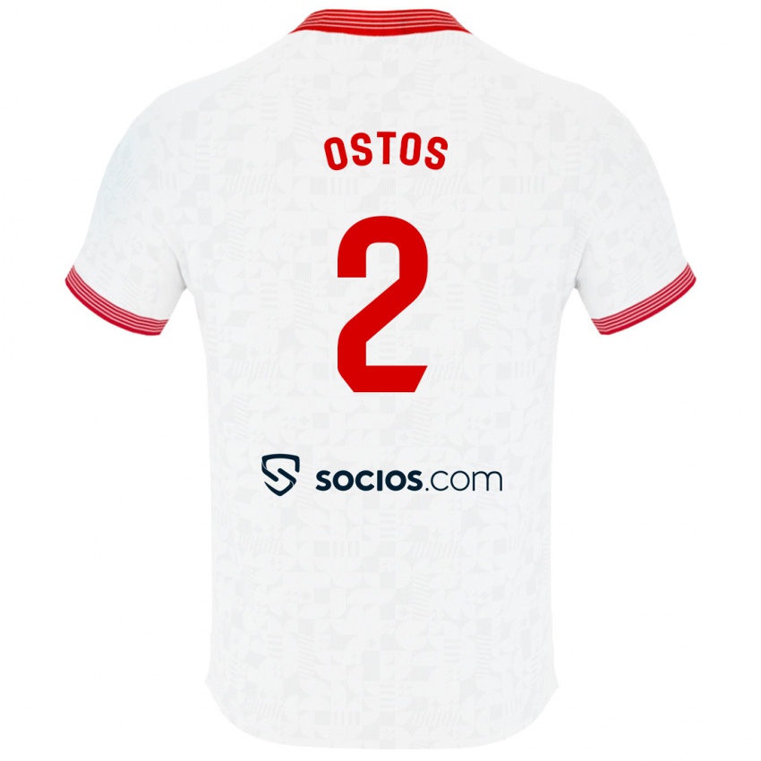 Herren Fran Ostos #2 Weiß Heimtrikot Trikot 2023/24 T-Shirt Belgien