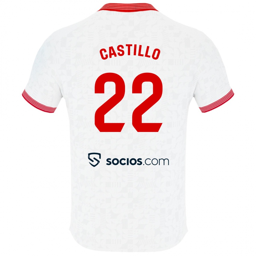 Herren José Castillo #22 Weiß Heimtrikot Trikot 2023/24 T-Shirt Belgien
