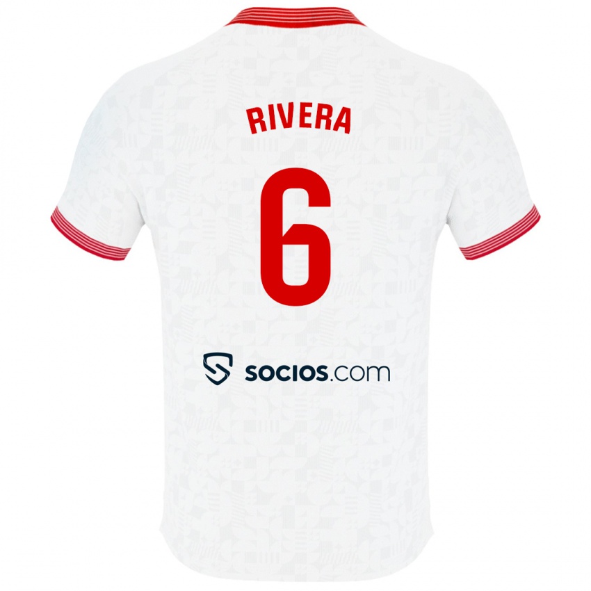 Herren Pablo Rivera #6 Weiß Heimtrikot Trikot 2023/24 T-Shirt Belgien