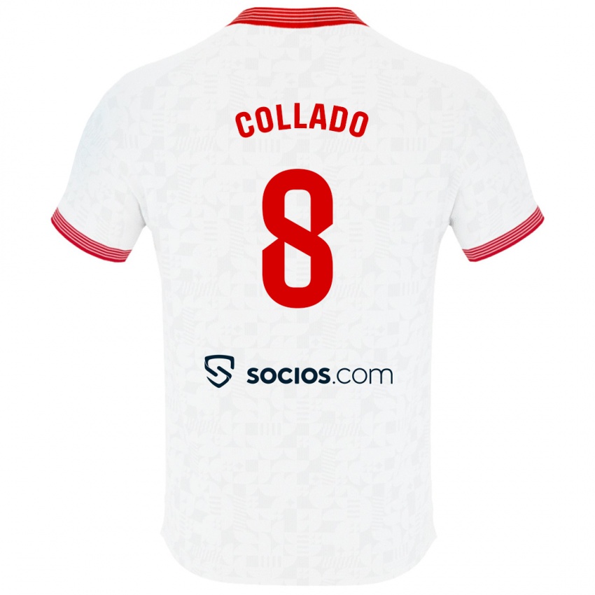 Herren Alberto Collado #8 Weiß Heimtrikot Trikot 2023/24 T-Shirt Belgien