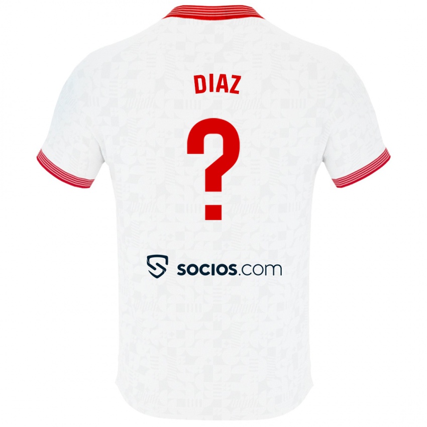 Herren Titi Díaz #0 Weiß Heimtrikot Trikot 2023/24 T-Shirt Belgien