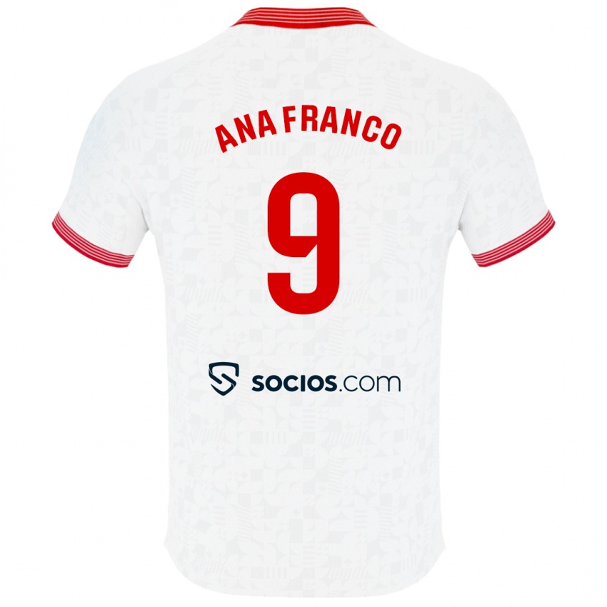 Herren Ana Franco De La Vega #9 Weiß Heimtrikot Trikot 2023/24 T-Shirt Belgien