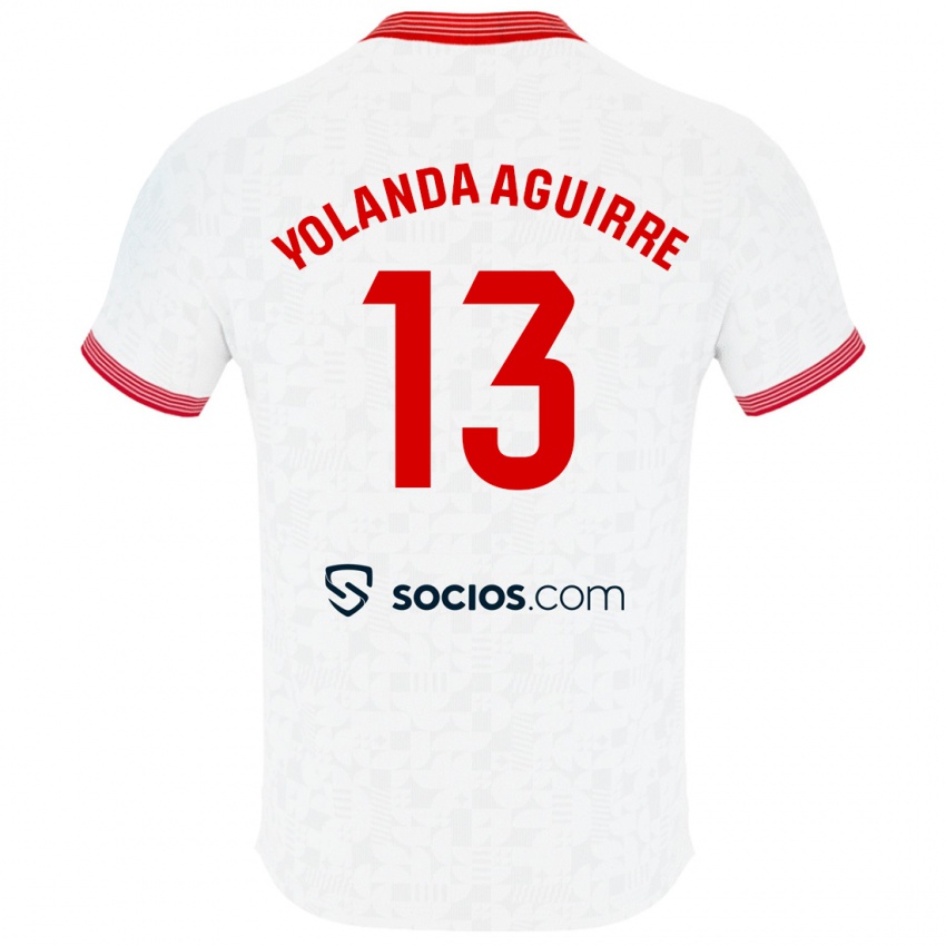 Heren Yolanda Aguirre Gutiérrez #13 Wit Thuisshirt Thuistenue 2023/24 T-Shirt België
