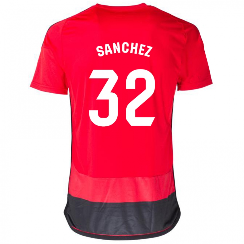 Herren Rubén Sánchez #32 Rot Schwarz Heimtrikot Trikot 2023/24 T-Shirt Belgien