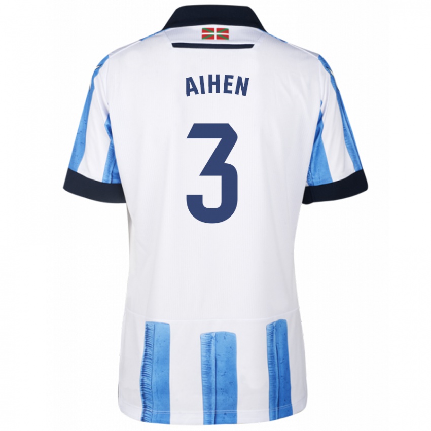 Herren Aihen Munoz #3 Blau Weiss Heimtrikot Trikot 2023/24 T-Shirt Belgien
