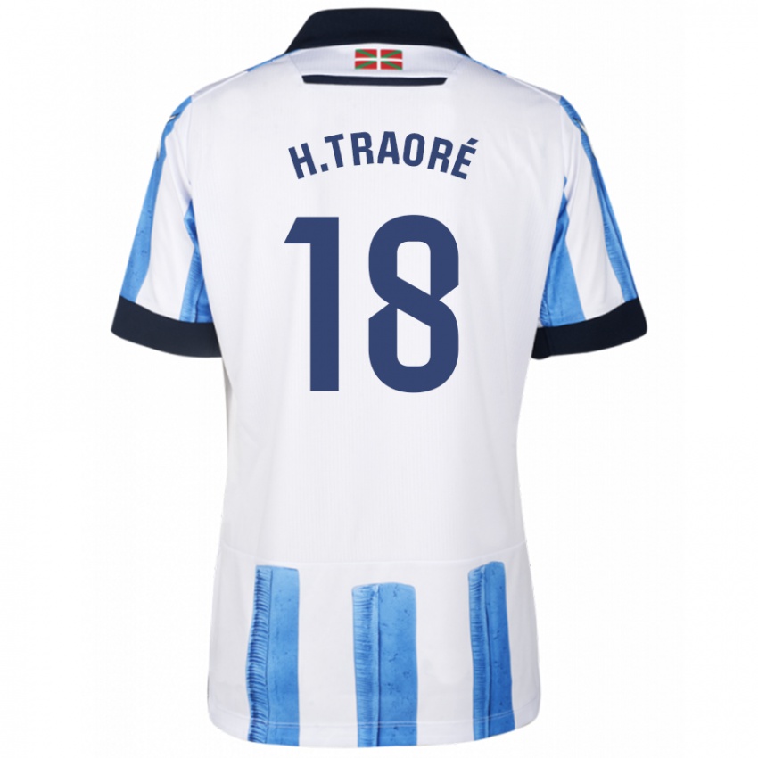 Heren Hamari Traore #18 Blauw Wit Thuisshirt Thuistenue 2023/24 T-Shirt België