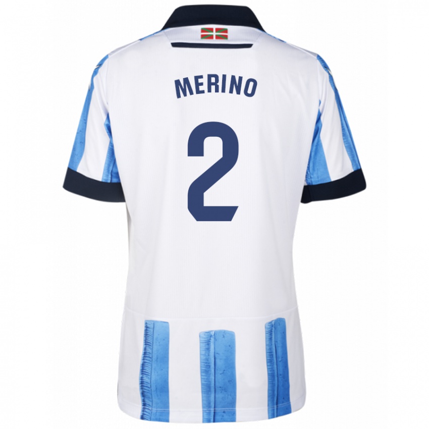 Heren Jon Merino #2 Blauw Wit Thuisshirt Thuistenue 2023/24 T-Shirt België