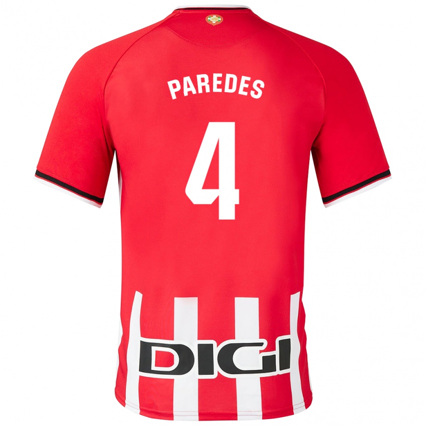 Herren Aitor Paredes #4 Rot Heimtrikot Trikot 2023/24 T-Shirt Belgien