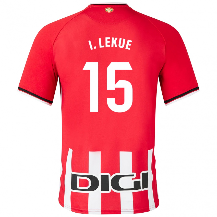 Homme Maillot Inigo Lekue #15 Rouge Tenues Domicile 2023/24 T-Shirt Belgique