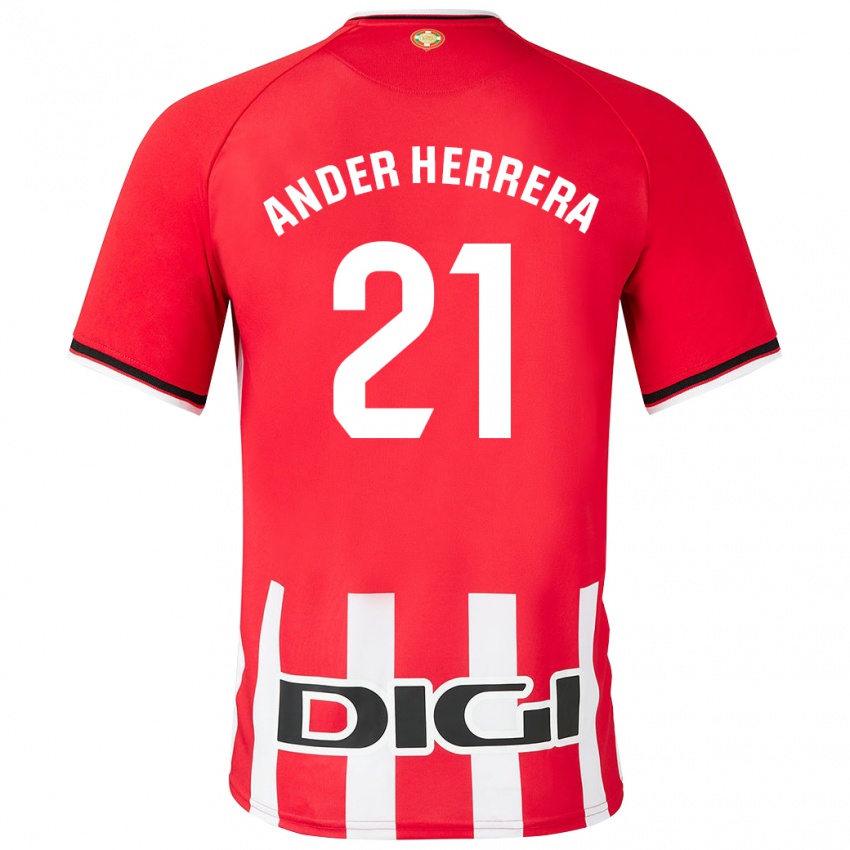 Herren Ander Herrera #21 Rot Heimtrikot Trikot 2023/24 T-Shirt Belgien