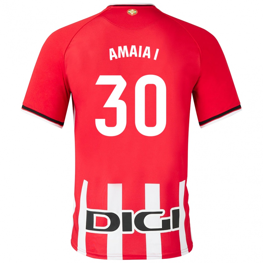 Homme Maillot Amaia Iribarren Arteta #30 Rouge Tenues Domicile 2023/24 T-Shirt Belgique