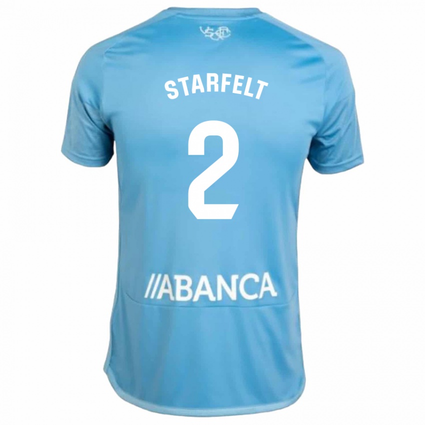 Homme Maillot Carl Starfelt #2 Bleu Tenues Domicile 2023/24 T-Shirt Belgique