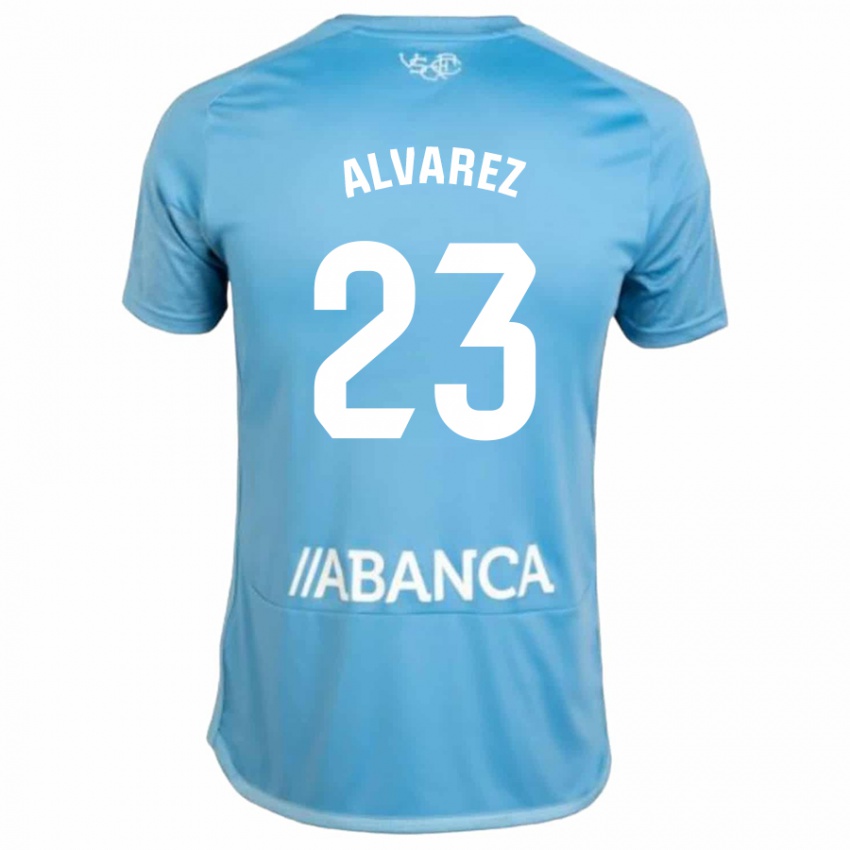 Homme Maillot Hugo Álvarez #23 Bleu Tenues Domicile 2023/24 T-Shirt Belgique