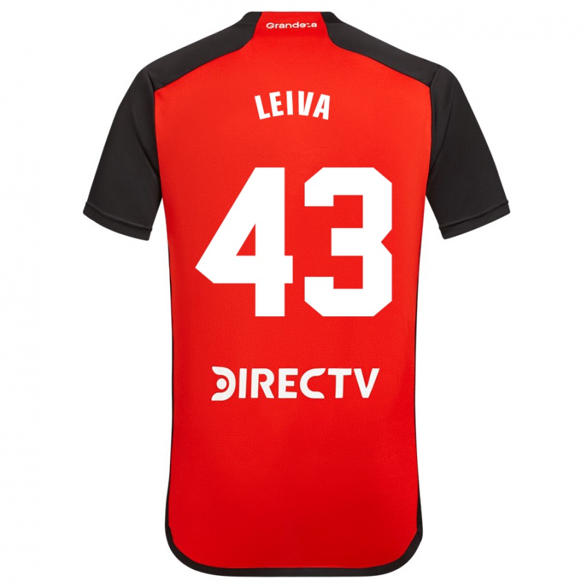 Heren Tobías Leiva #43 Rood Uitshirt Uittenue 2023/24 T-Shirt België