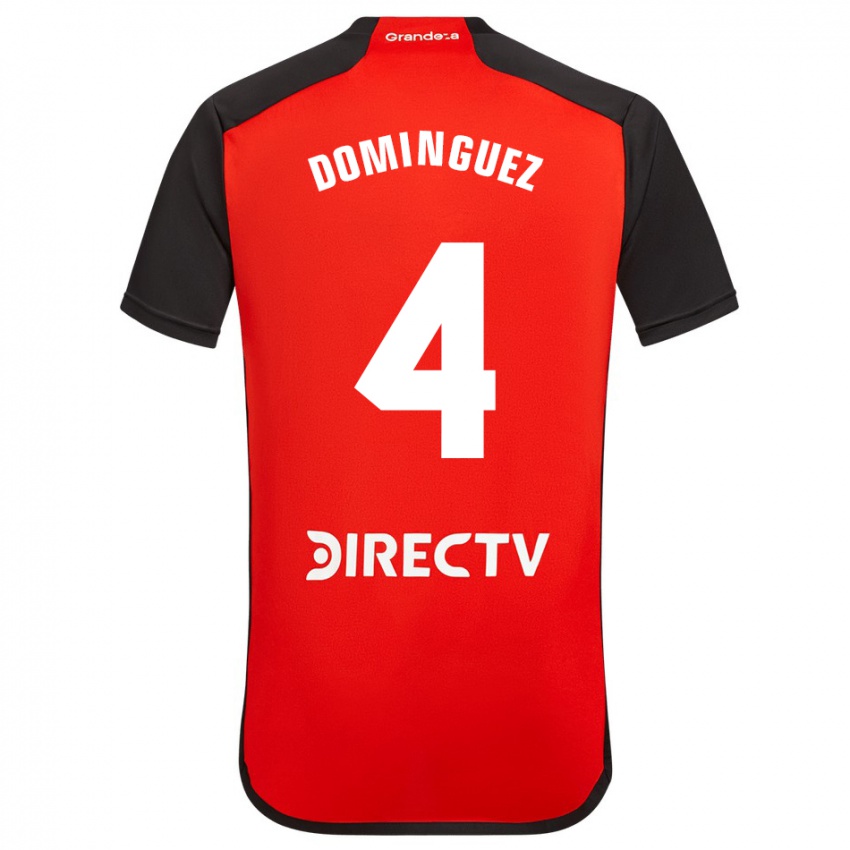 Homme Maillot Evelyn Sofía Domínguez #4 Rouge Tenues Extérieur 2023/24 T-Shirt Belgique