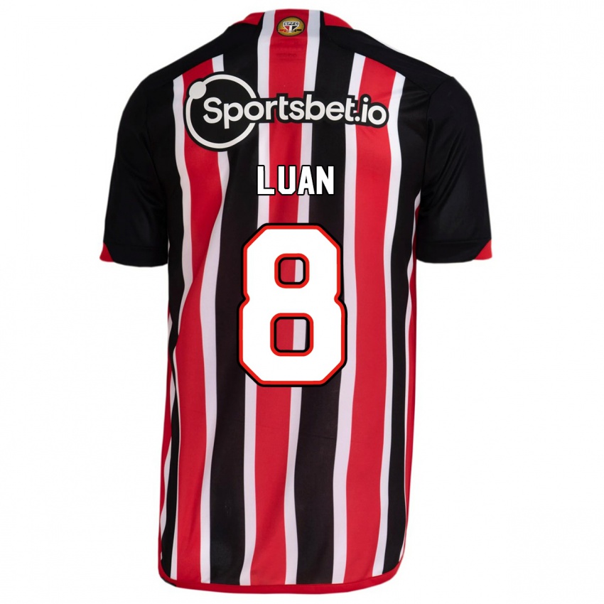 Herren Luan #8 Blau Rot Auswärtstrikot Trikot 2023/24 T-Shirt Belgien